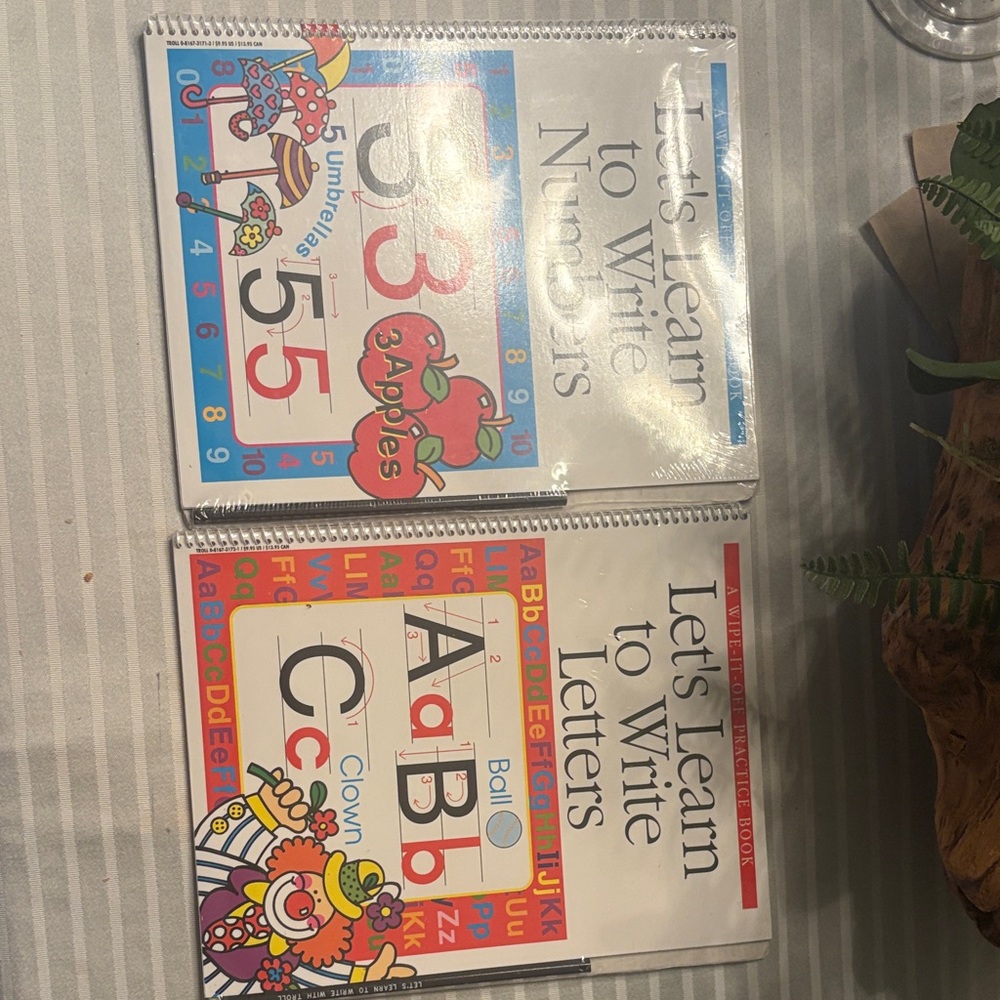 Learn to Write Numbers & Letters. Wipe-Off Practice Books. 2 for the price of 1.